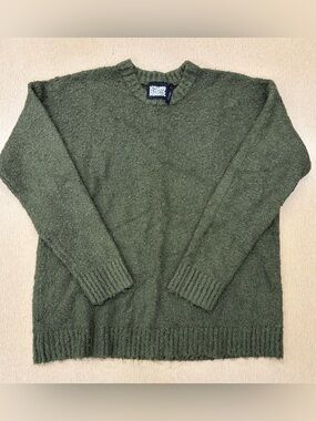 ASOS Reclaimed Vintage green fuzzy crewneck sweater
